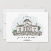 Eleganter handgezeichneter Veranstaltungsort Einladung (Vorderseite)