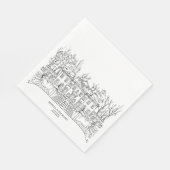 Eleganter handgezeichneter Veranstaltungsort Serviette (Ecke)