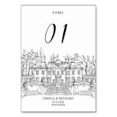 Eleganter handgezeichneter Veranstaltungsort Tischnummer (Rückseite)