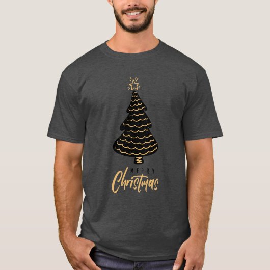 Eleganter handgezeichneter Weihnachtsbaum Männer T T-Shirt (Vorderseite)