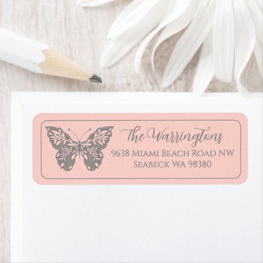 Eleganter handgezogener Botanischer Schmetterling (Insitu)