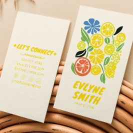 Eleganter handgezogener Retro Sommer Visitenkarte