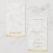 Eleganter Handschrift Name Moderne Gold und Marmor Visitenkarte (Vorne/Hinten)