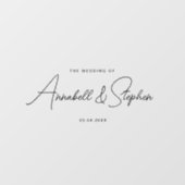 Eleganter, handschriftlicher Schriftart, Hochzeit Fensteraufkleber (Blatt)