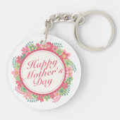 Eleganter Happy Mother Day Floral Frame Schlüssela Schlüsselanhänger (Rückseite)