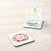 Eleganter Happy Mother Day Floral Frame Untersetze Getränkeuntersetzer (Rechte Seite)