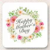 Eleganter Happy Mother Day Floral Frame Untersetze Getränkeuntersetzer (Vorderseite)