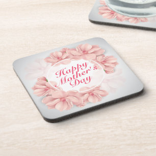 Eleganter Happy Mother Day Floral Frame Untersetze Getränkeuntersetzer