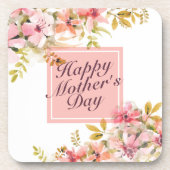 Eleganter Happy Mother Day Floral Frame Untersetze Untersetzer (Vorderseite)