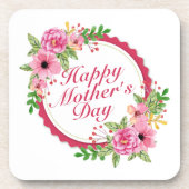 Eleganter Happy Mother Day Floral Frame Untersetze Untersetzer (Vorderseite)