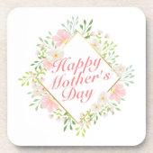Eleganter Happy Mother Day Floral Frame Untersetze Untersetzer (Vorderseite)