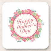 Eleganter Happy Mother Day Floral Frame Untersetze Untersetzer (Vorderseite)