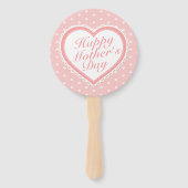 Eleganter Happy Mother's Day Pink Hearts Hand Fan Fächer (Rückseite)