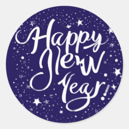 Eleganter "Happy New Year"-Aufkleber Runder Aufkleber