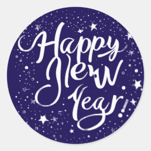 Eleganter "Happy New Year"-Aufkleber Runder Aufkleber
