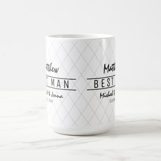 Eleganter Harlequin Personalisierter Trauzeuge Hoc Kaffeetasse (Mittel)