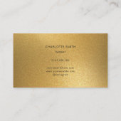 Eleganter Harp Gold & Black Beruflich Musiker Visitenkarte (Rückseite)