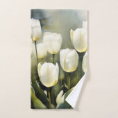 Eleganter Haufen von White Tulips in einem Serenen Badhandtuch Set (Handtuch)