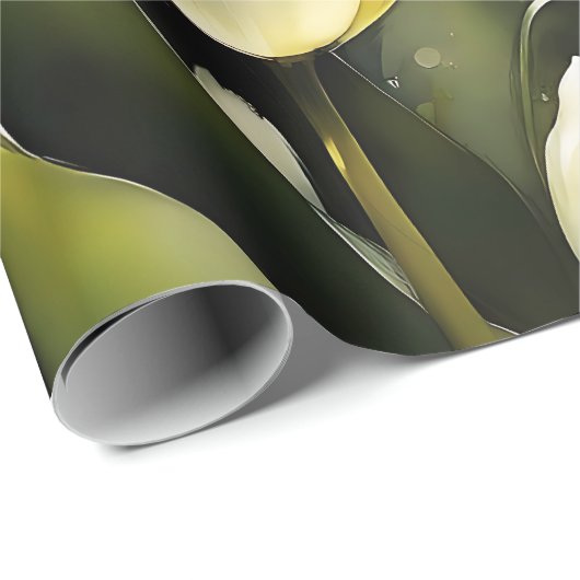Eleganter Haufen von White Tulips in einem Serenen Geschenkpapier (Rolleneckpunkt)