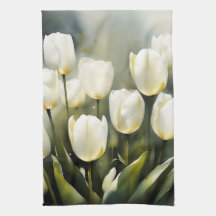 Eleganter Haufen von White Tulips in einem Serenen