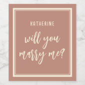 Eleganter Heiratsvorschlag wird mich heiraten Weinetikett (Einzelnes Label)