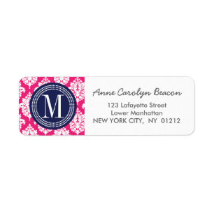 Eleganter heißes Rosa-Damast personalisiert