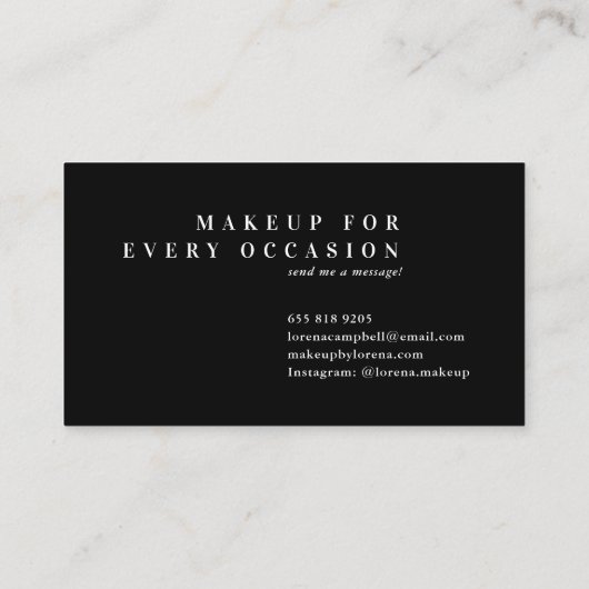 Eleganter hellbeige schicke Goldfolie-Marmor minim Visitenkarte (Rückseite)