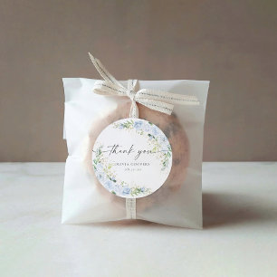 Eleganter hellblauer Baby Shower-Aufkleber Runder Aufkleber