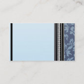 Eleganter hellblauer Damast Visitenkarte (Rückseite)