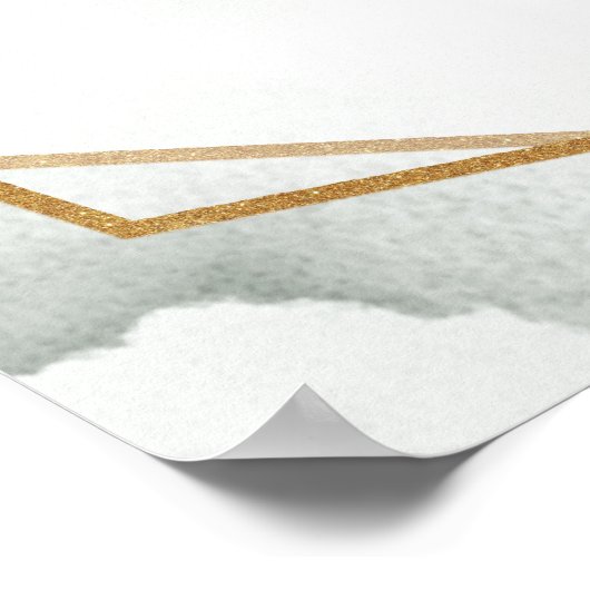 Eleganter, hellblauer Eukalyptus - Empfang Poster (Ecke)