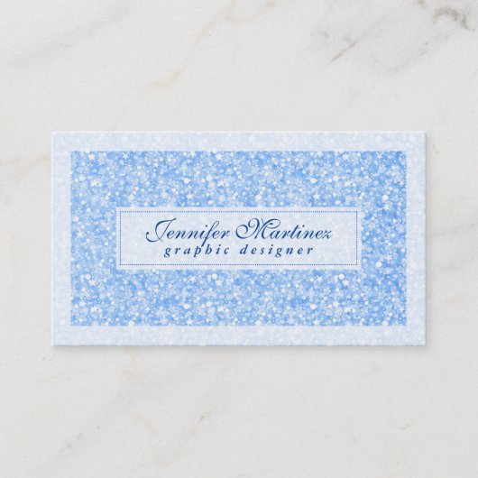 Eleganter, hellblauer Glitzer und Glitzern 2 Visitenkarte (Vorderseite)