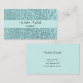 Eleganter hellblauer Glitzer Visitenkarte (Vorne/Hinten)