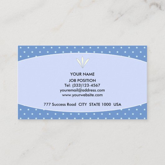 Eleganter hellblauer und sterniger Hintergrund Visitenkarte (Rückseite)