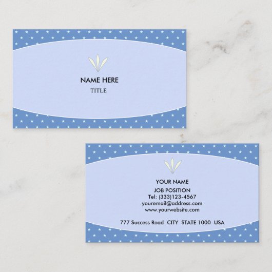Eleganter hellblauer und sterniger Hintergrund Visitenkarte (Vorne/Hinten)