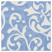 Eleganter hellblauer und weißer Blumendamast Stoff (Nahaufnahme)