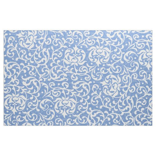 Eleganter hellblauer und weißer Blumendamast Stoff (Fat Quarter (45,7 x 55,9 cm))