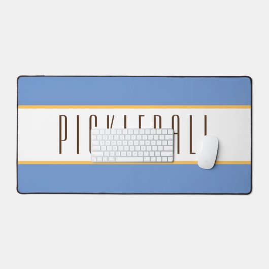 Eleganter, hellblauer weißer Streifen PICKLEBALL T Schreibtischunterlage (Tastatur & Maus)