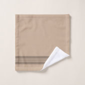 Eleganter, hellbrauner Streifen Banner hinzufügen Badhandtuch Set (Waschlappen)