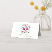 Eleganter, heller Bauernhof Blumenzwiebeln Hochzei Platzkarte (Vorderseite)