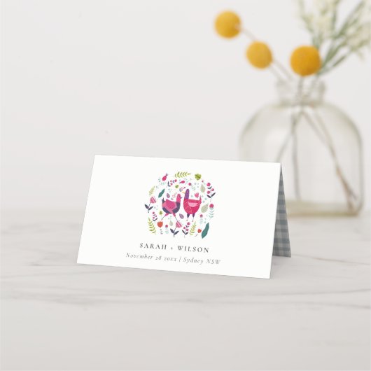 Eleganter, heller Bauernhof Blumenzwiebeln Hochzei Platzkarte (Vorderseite)