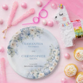 Eleganter heller Eukalyptus in Blau und Weiß Pappteller (Party)