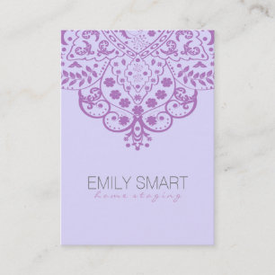 Eleganter heller Hintergrund Lila Vintage Spitze Visitenkarte