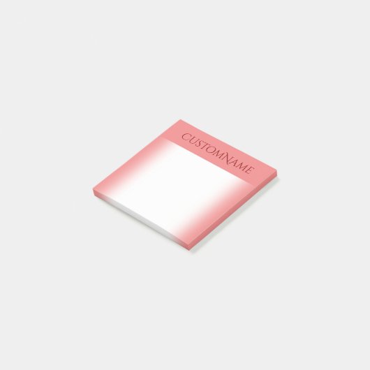 Eleganter heller korallenroter Hintergrund mit Post-it Klebezettel (angewinkelt)