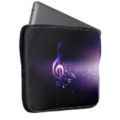 Eleganter, heller Lila Musiknoten Hintergrund Laptopschutzhülle (Vorne Rechts)