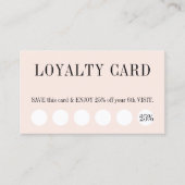 Eleganter, heller Pastell Weißer Salon 5+1 Treuekarte (Vorderseite)
