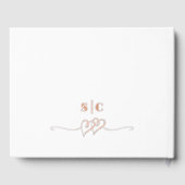 Eleganter heller Pfirsichhügel Rose Medium Wedding Gästebuch (Rückseite)