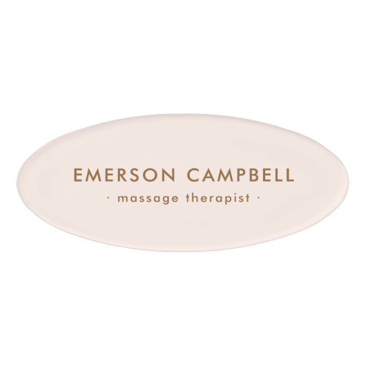 Eleganter, heller, rosafarbener Wellness-Center Namenschild (Vorderseite)