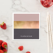 eleganter, heller Rose, goldfarbener, rosa Farbblo Serviette (Beispiel)