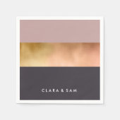 eleganter, heller Rose, goldfarbener, rosa Farbblo Serviette (Vorderseite)