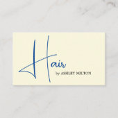 Eleganter hellgelber blauer, feiner Haarstil Visitenkarte (Vorderseite)